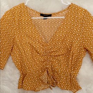 Yellow Polkadot Top